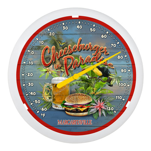 La Crosse Margaritaville dial thermometer for outdoor patios with reliable readings.