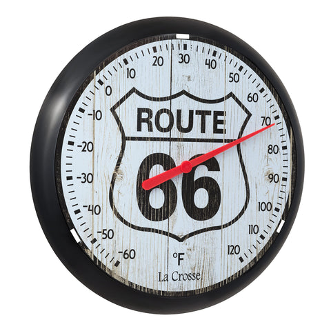 La Crosse Route 66 dial close-up emphasizes easy-to-read temperature markings.
