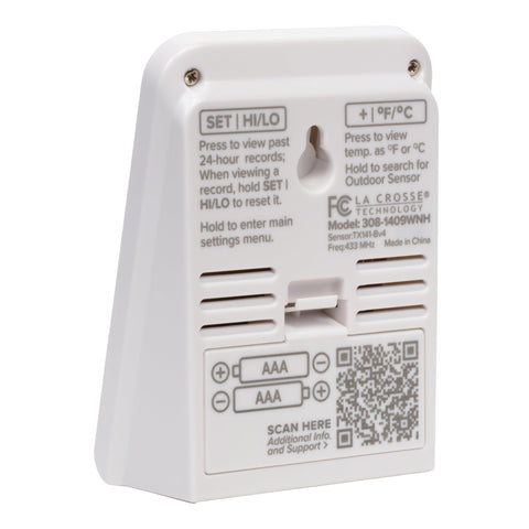 La Crosse Technology 308-1409WNH-CBP high/low indicator highlights daily temperature swings.
