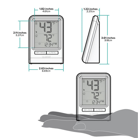 La Crosse Technology 308-1409WNH-CBP shows signal strength for reliable placement.
