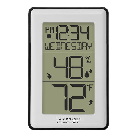 La Crosse Technology 308-1911 display closeup shows clear indoor readings for accurate climate control.