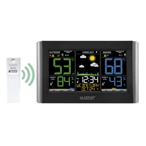 La Crosse atomic clock auto-sets time and date for reliability.