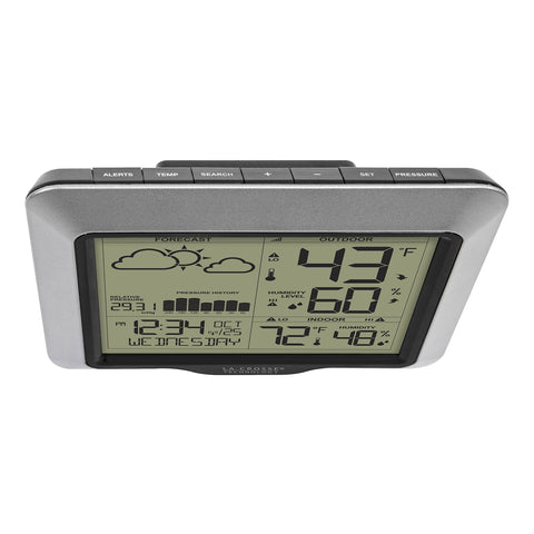 La Crosse barometric pressure graph shows 24-hour history.