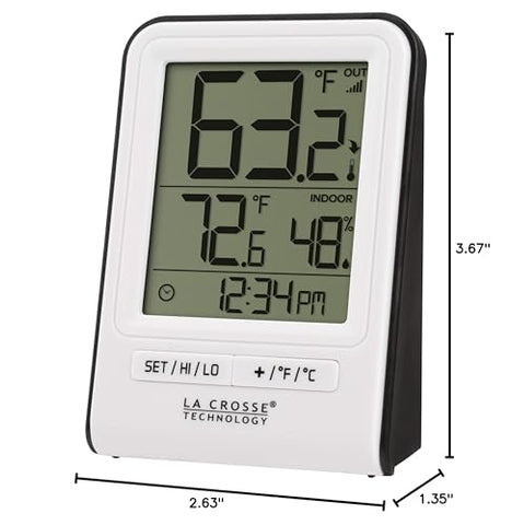 La Crosse Technology battery indicators help maintain reliable readings.