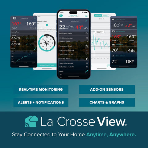 La Crosse V42-PRO-INT Wi-Fi connection unlocks extended forecasts and alerts