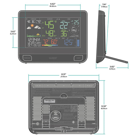 La Crosse V42-PRO-INT wind gauge shows wind speed and direction