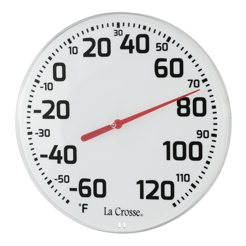 La Crosse indoor/outdoor dial thermometer for versatile placements.
