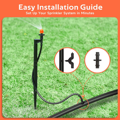 La Farah 1/4-inch tubing extension completes a versatile irrigation setup.