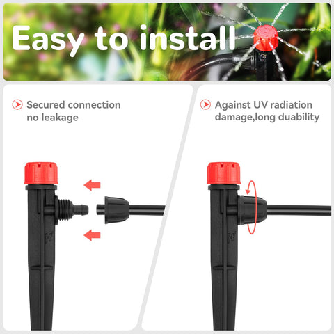 La Farah barb connector with 4mm inner and 7mm outer tubing for snug setup.