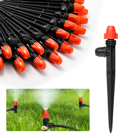 La Farah drip emitter with adjustable cap delivering 0 to 10 ft spray for precise watering
