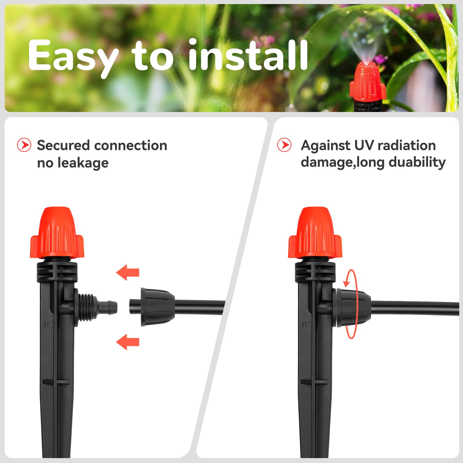 La Farah emitter stake placed in soil for targeted root hydration