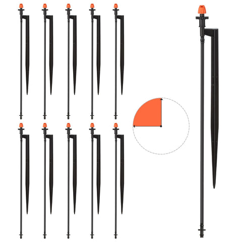 La Farah drip micro sprinkler with 90-degree nozzle targets garden beds efficiently.