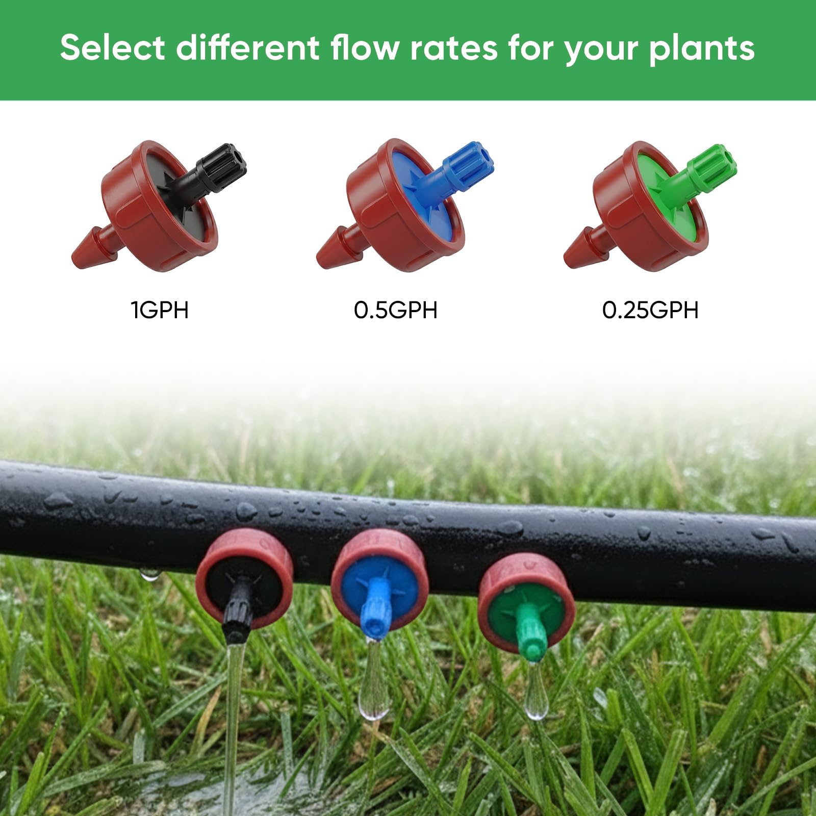La Farah 30-piece emitter set for scalable garden irrigation