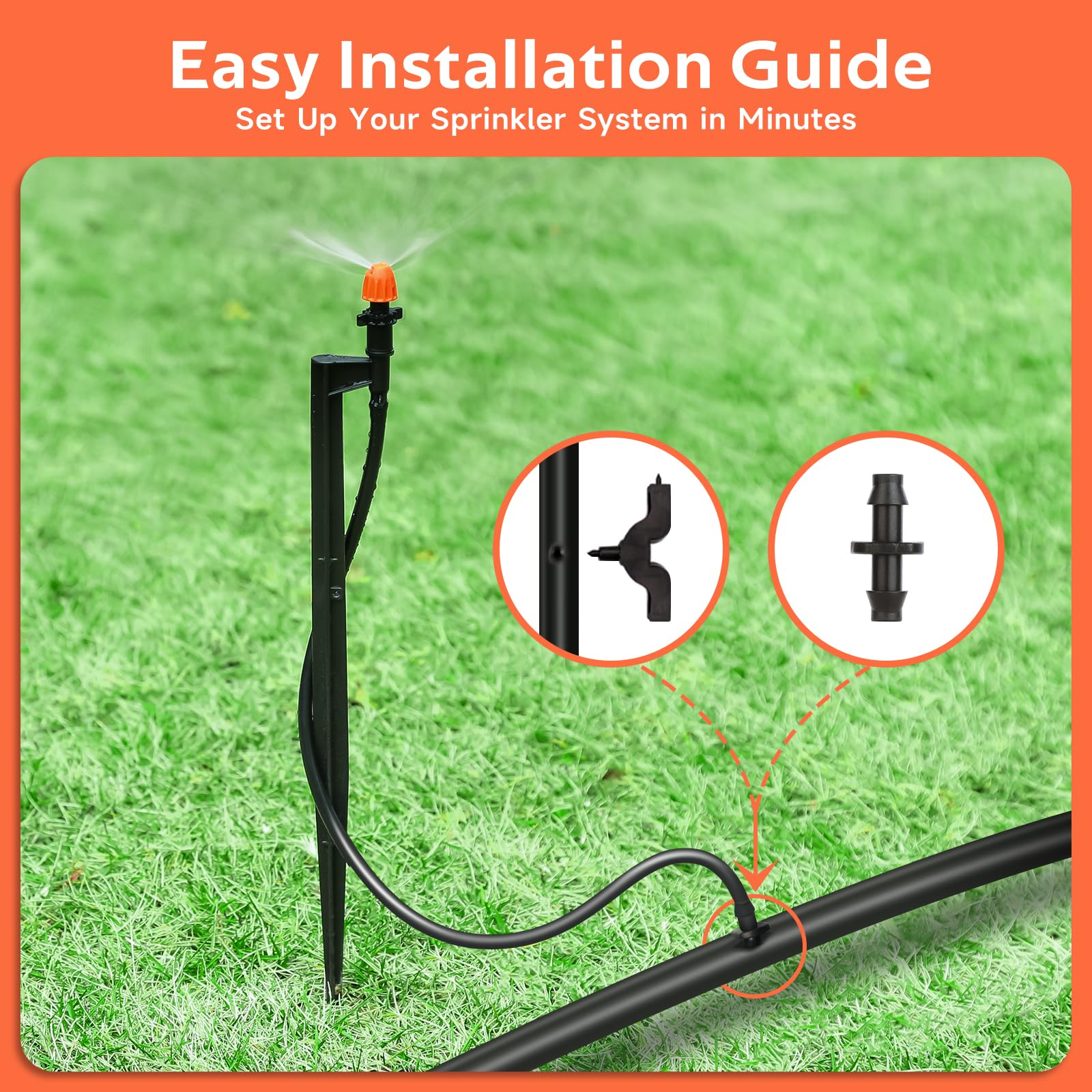 La Farah 1/4-inch tubing extension included for a complete irrigation setup.