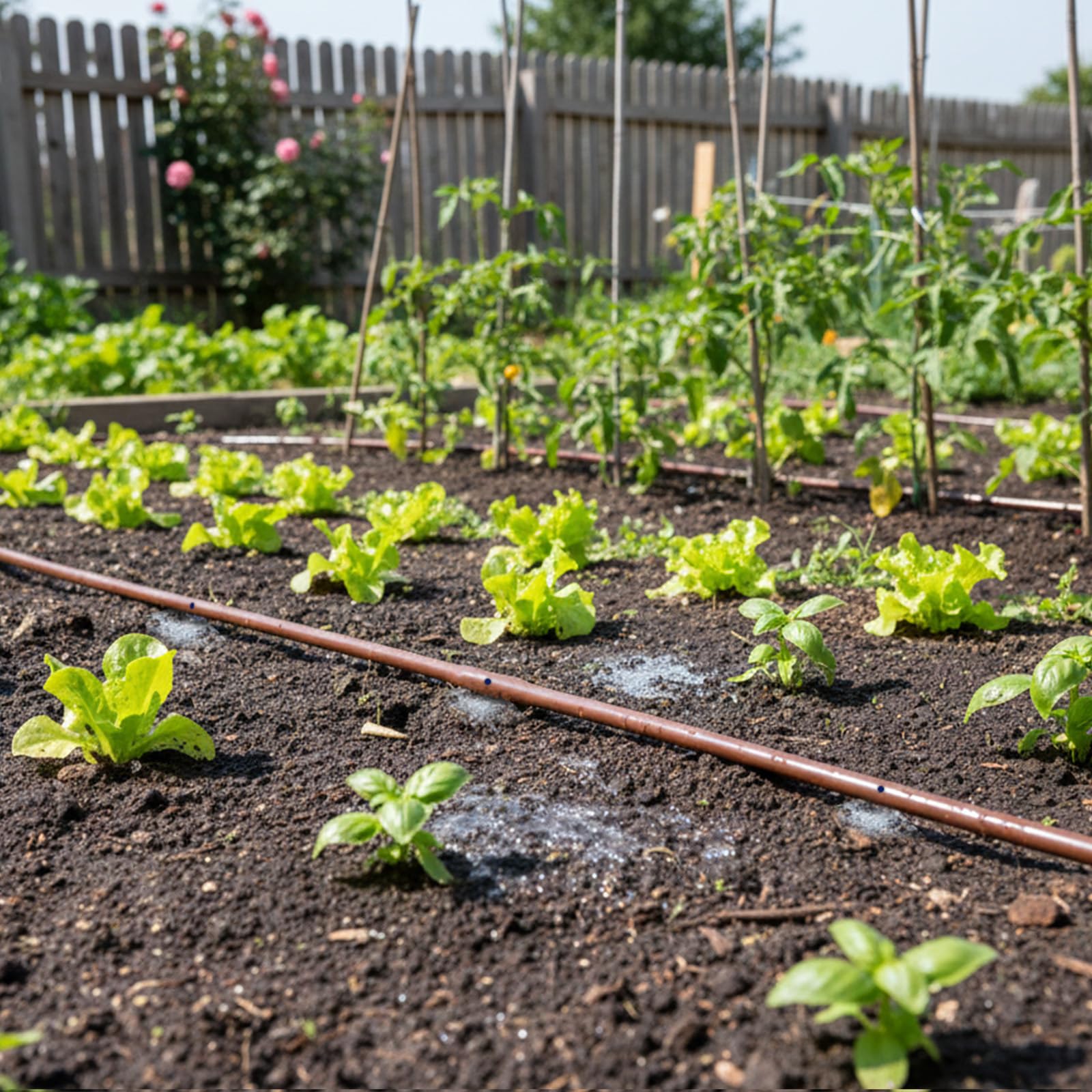 La Farah quick-connect fittings enable timer-ready, precision watering.
