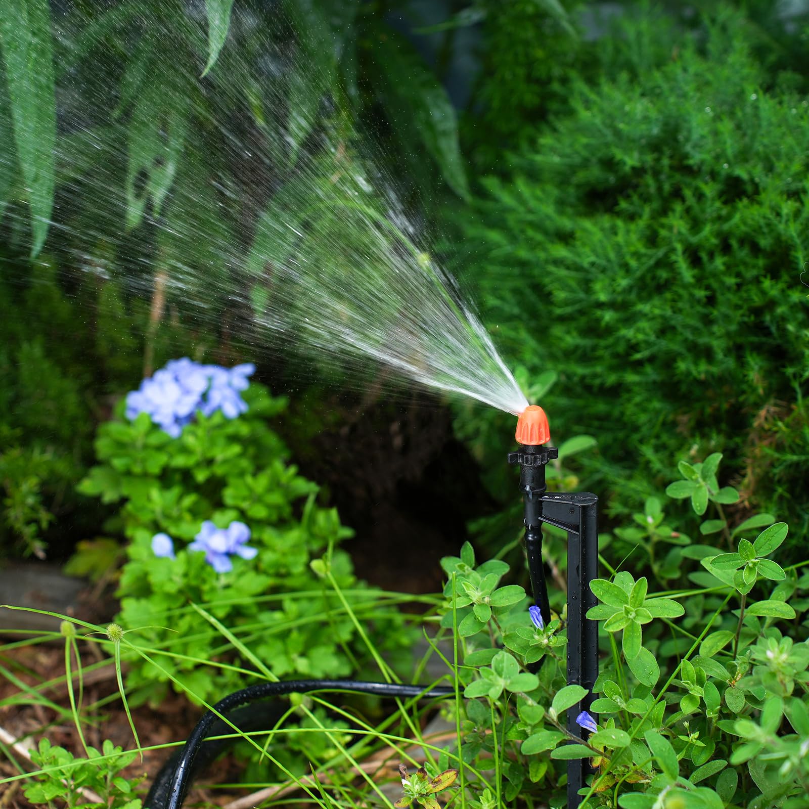 La Farah compact coverage for flowers and vegetables improves watering precision.