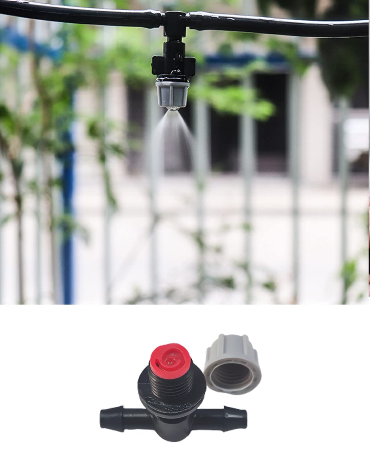 La Farah water mist nozzle used for greenhouse seedling irrigation.