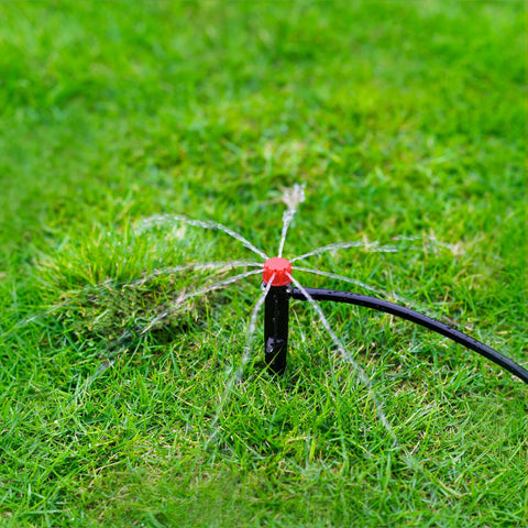 La Farah wide-flow design delivers coverage for pots, trees, and shrubs.