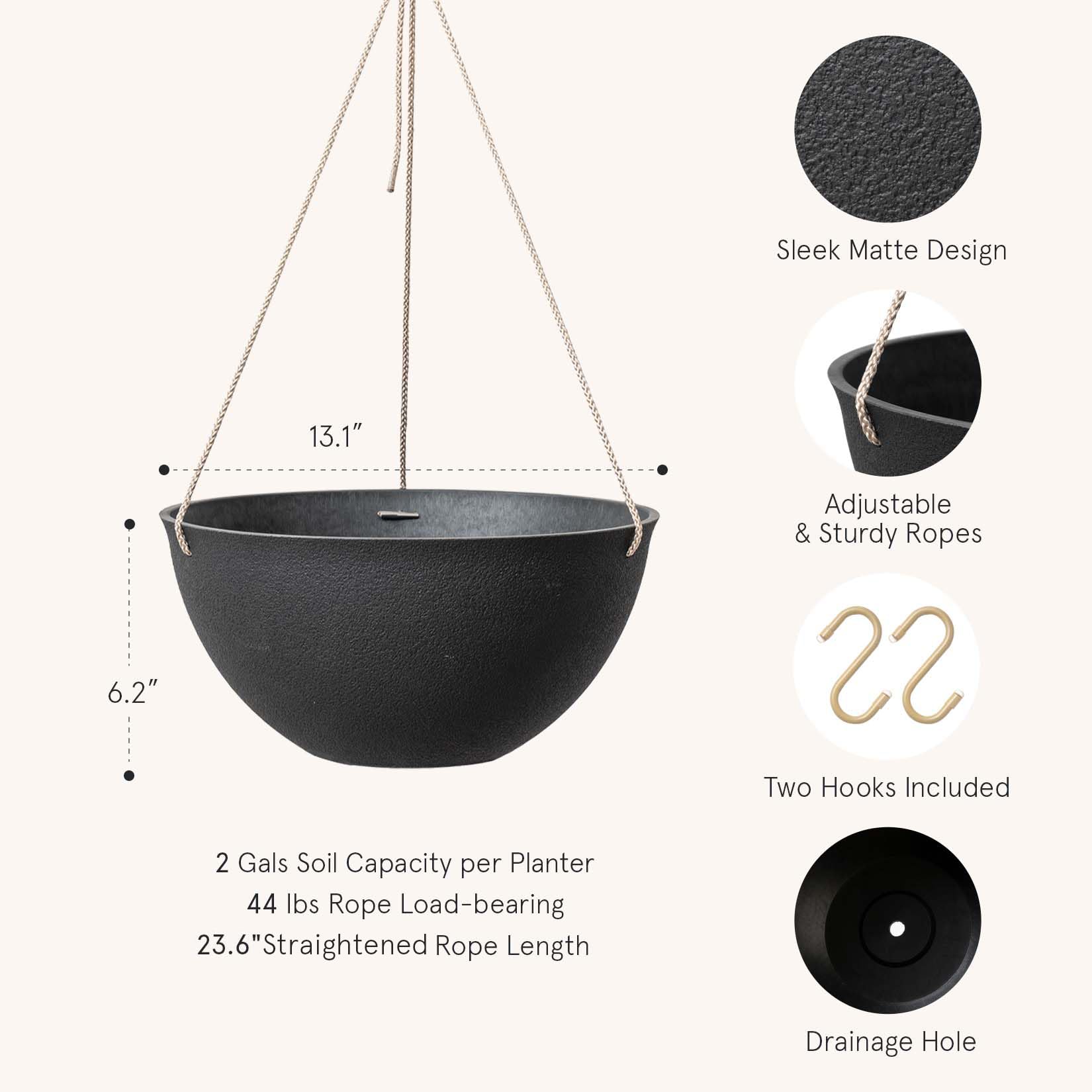 LA JOLIE MUSE durable ropes support up to 44 lbs for easy balcony greenery.