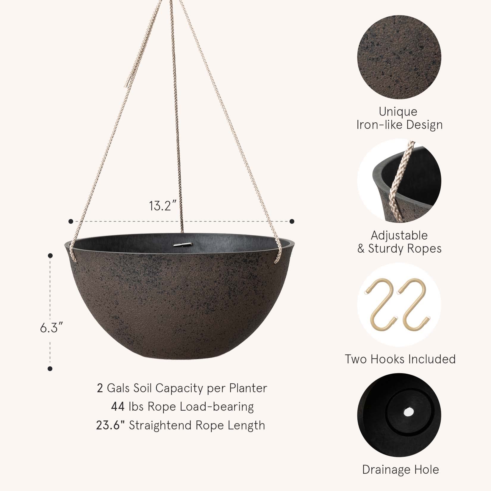 LA JOLIE MUSE 13-inch close-up shows the durable concrete-texture finish.