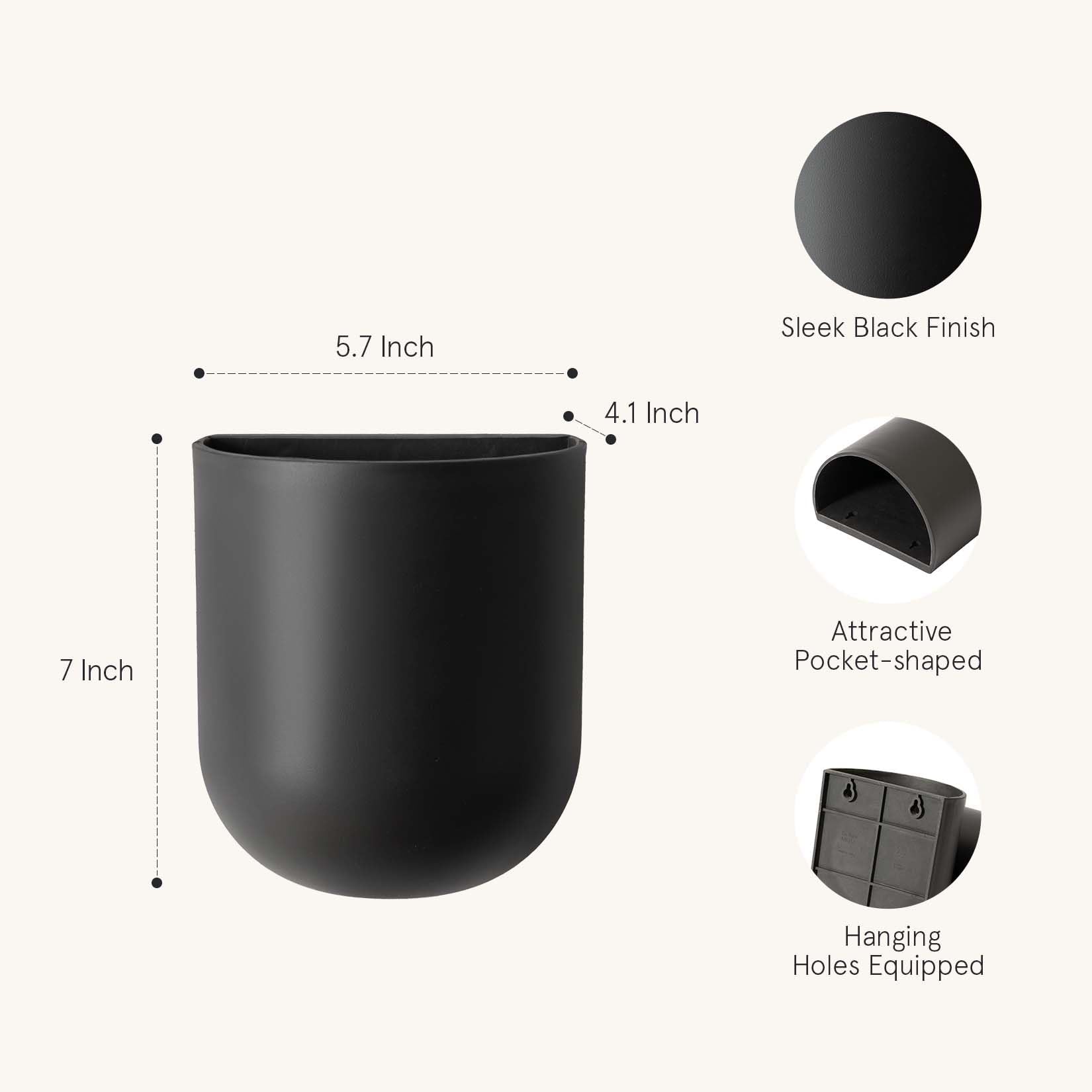 LA JOLIE MUSE planter back holes enable easy mounting.