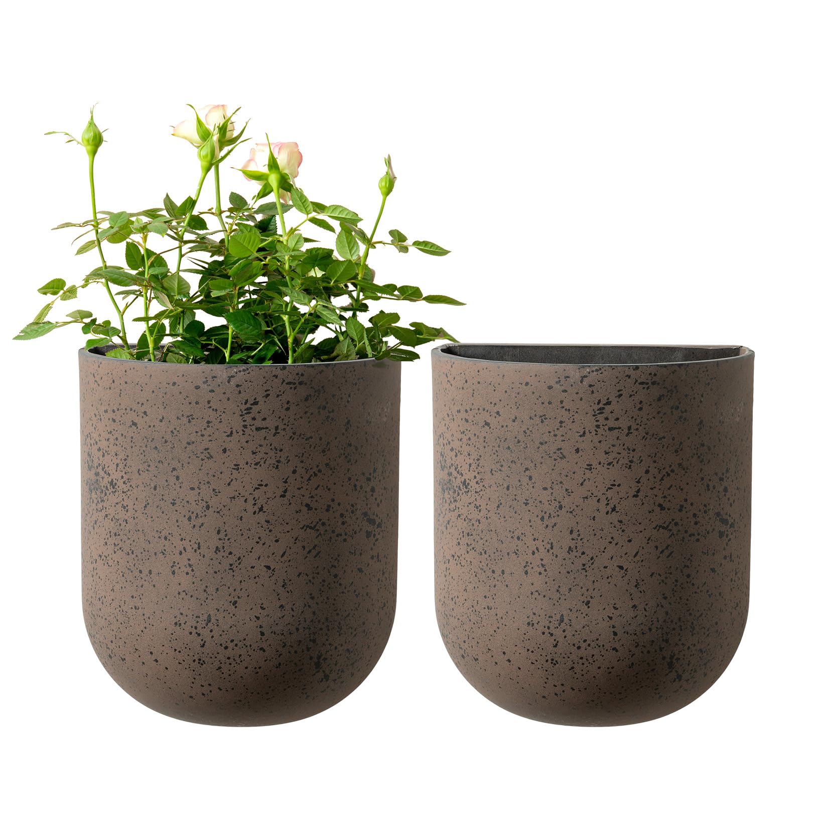 LA JOLIE MUSE wall hanging planter pocket in iron rust for indoor greenery.