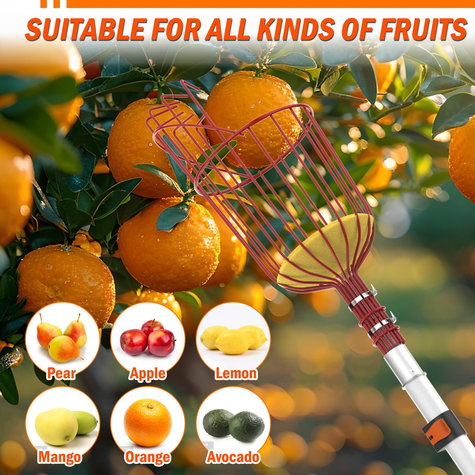 LAANPOLE non-slip handle improves grip during long harvest sessions.
