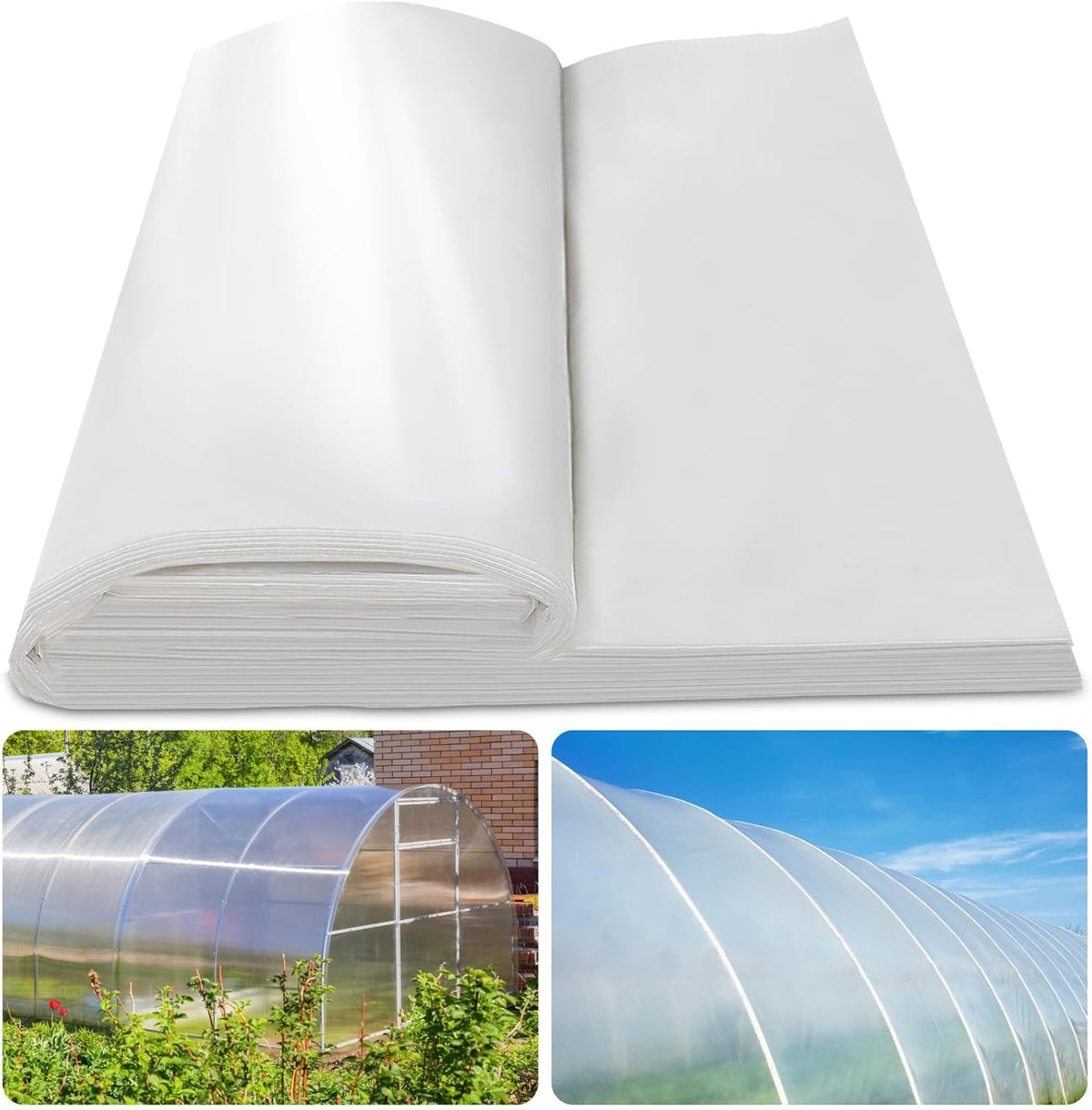 Laapee 8x25ft clear greenhouse film ready for year-round use and UV protection