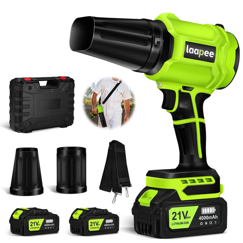 Laapee cordless leaf blower with turbine motor for strong, efficient outdoor cleanup.
