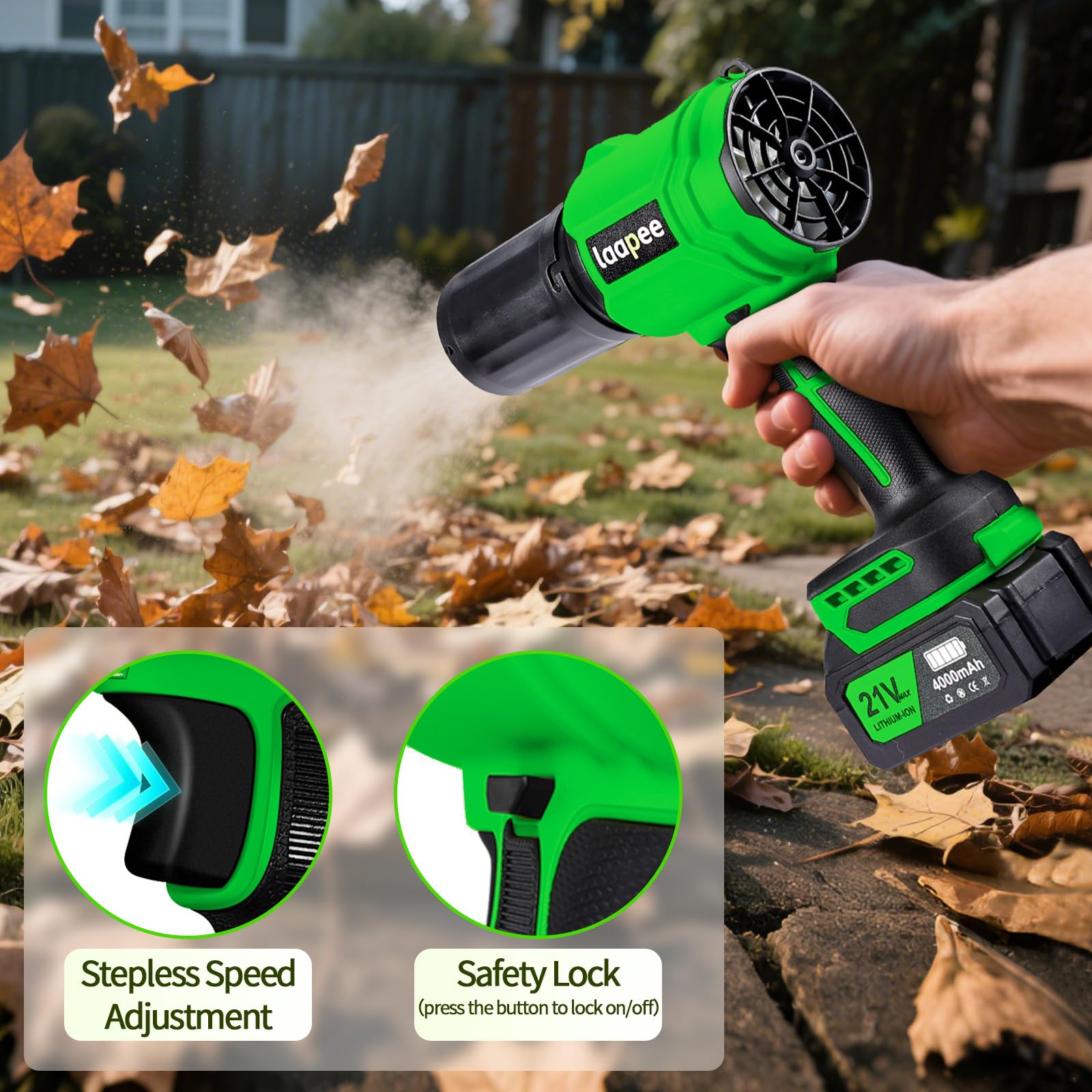 Laapee lightweight design makes one-handed operation easy.