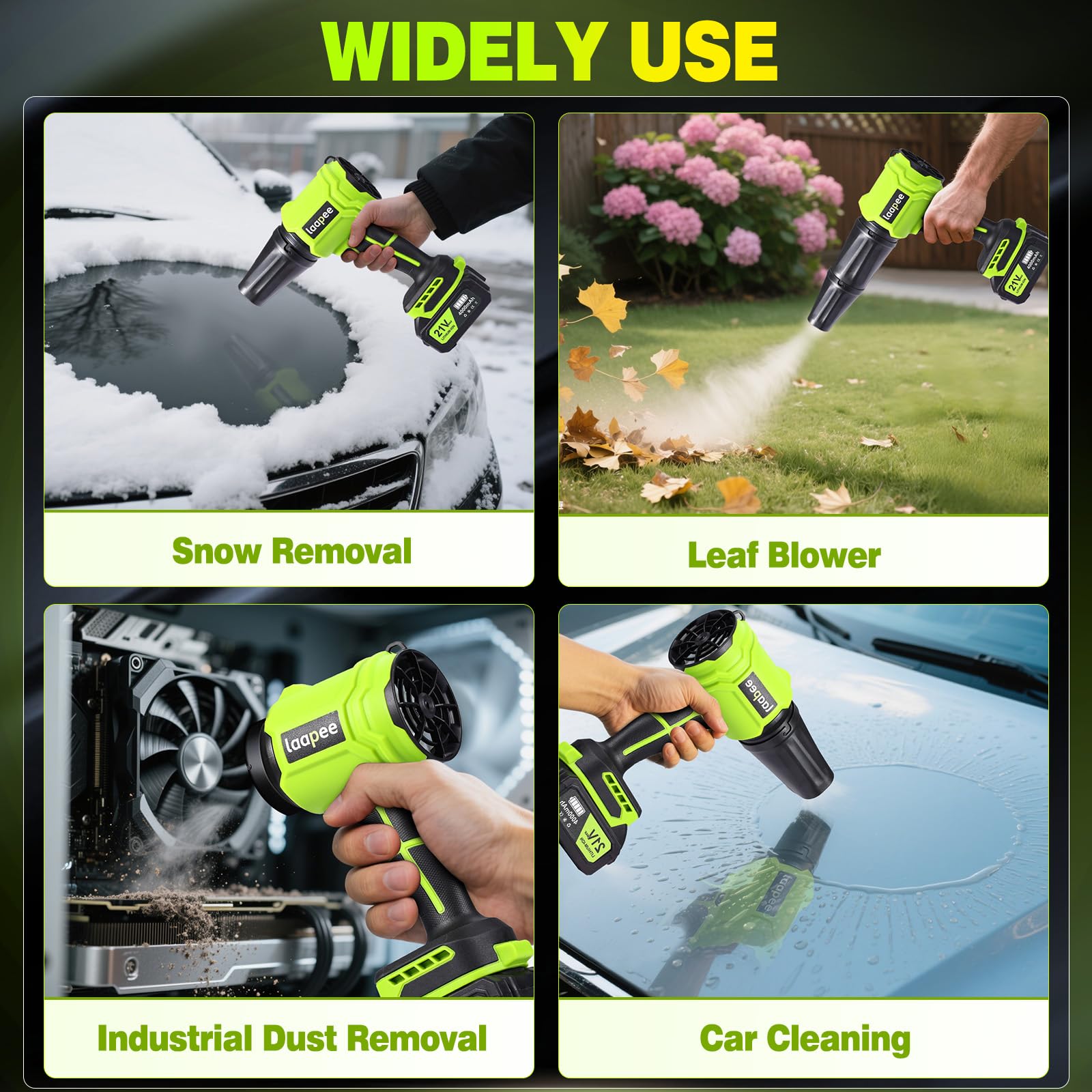 Laapee leaf blower shoulder strap reduces fatigue during long cleanups.