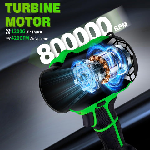 Laapee turbine motor delivers strong air flow for tough debris removal.