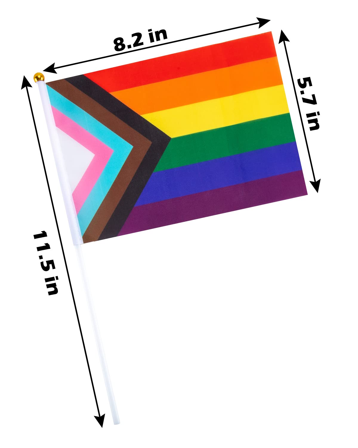 Labeol handheld pride flags on 11.5-inch sticks for energetic crowd waving.