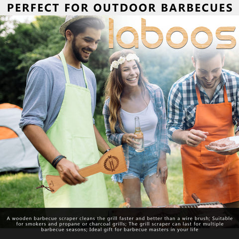 laboos wooden grill scraper durable beech wood supports long-term use