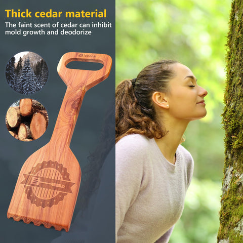 Laboos cedar aroma released while cleaning grill grates.