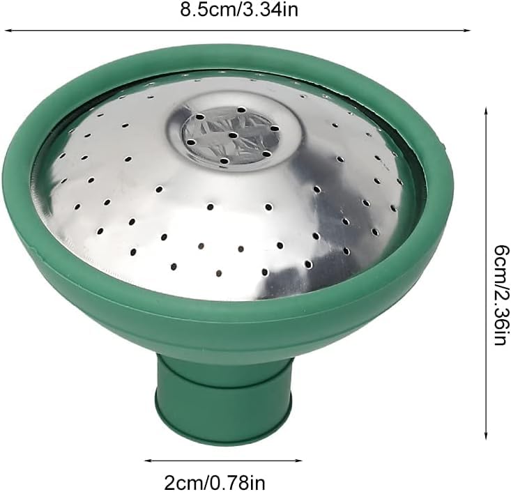 Labriciyon green rose head sprinkler fits a can spout for quick replacement.