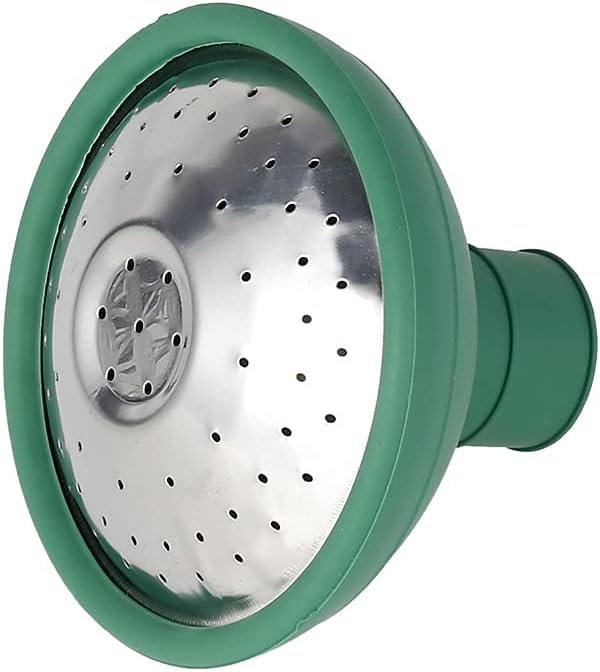 Labriciyon green universal rose head sprinkler delivers gentle, even watering for seedlings.