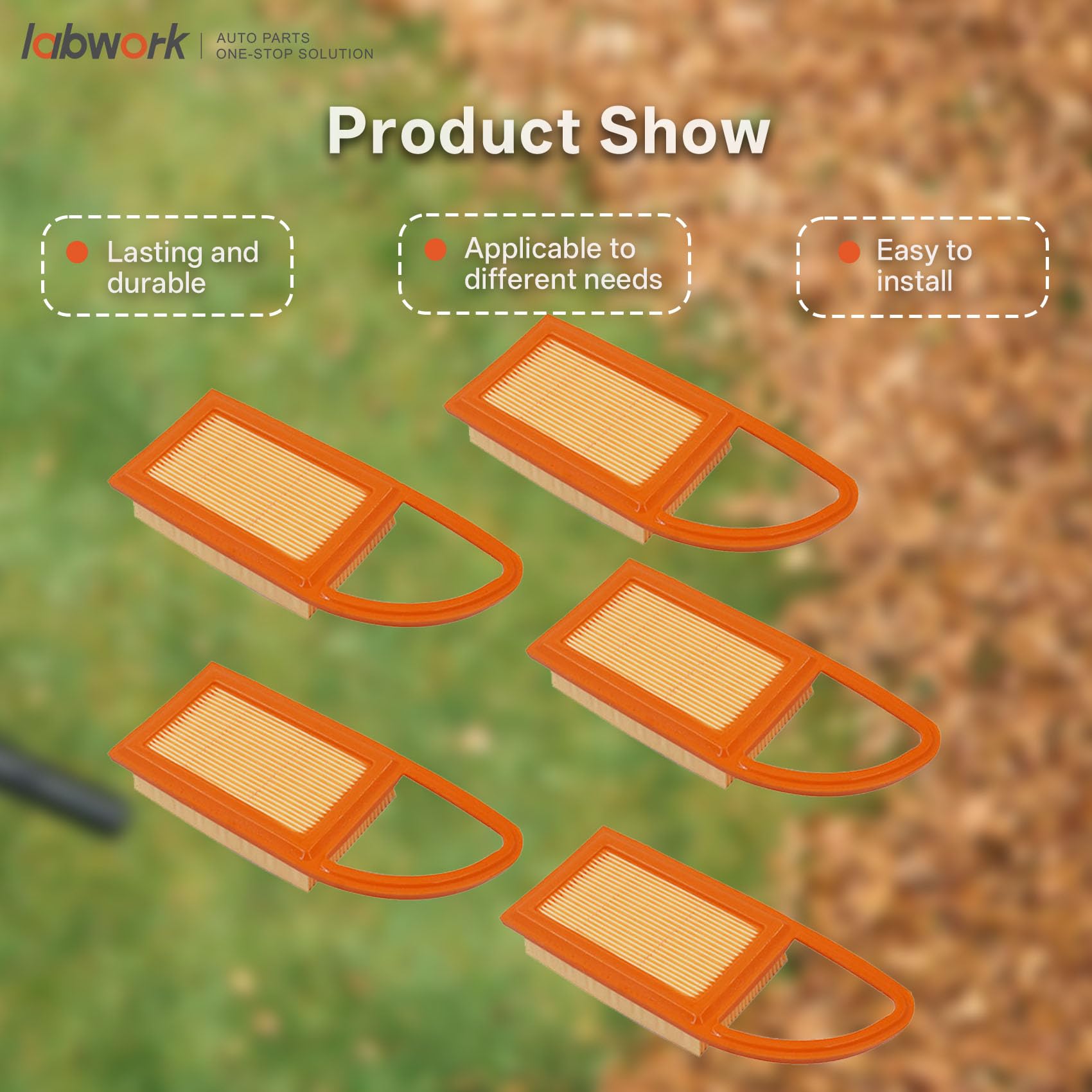 labwork air filter for Stihl BR500 mesh close-up highlighting filtration material.