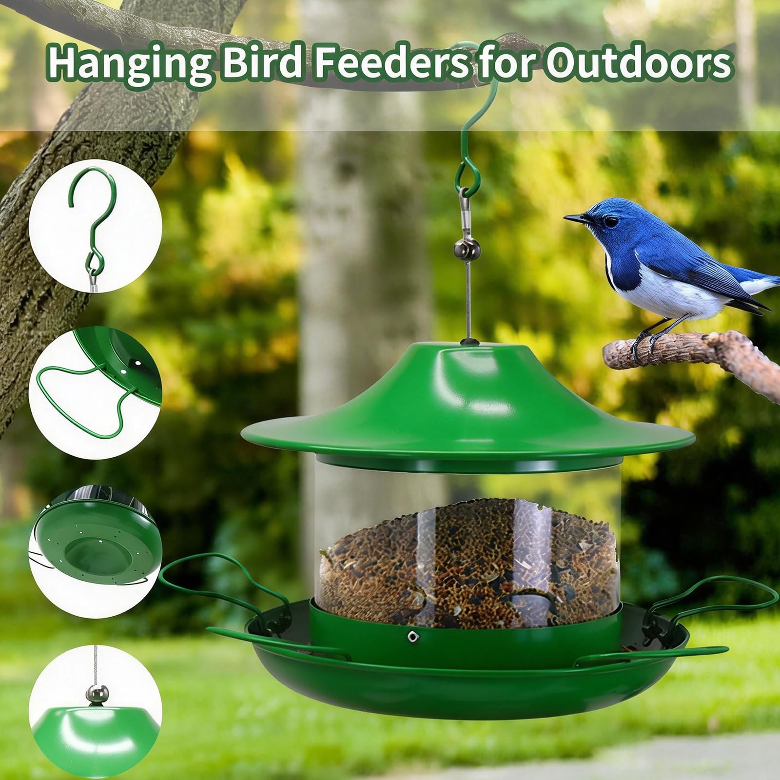 LAbyrent sturdy metal construction resists wind and nibbling during outdoor use.