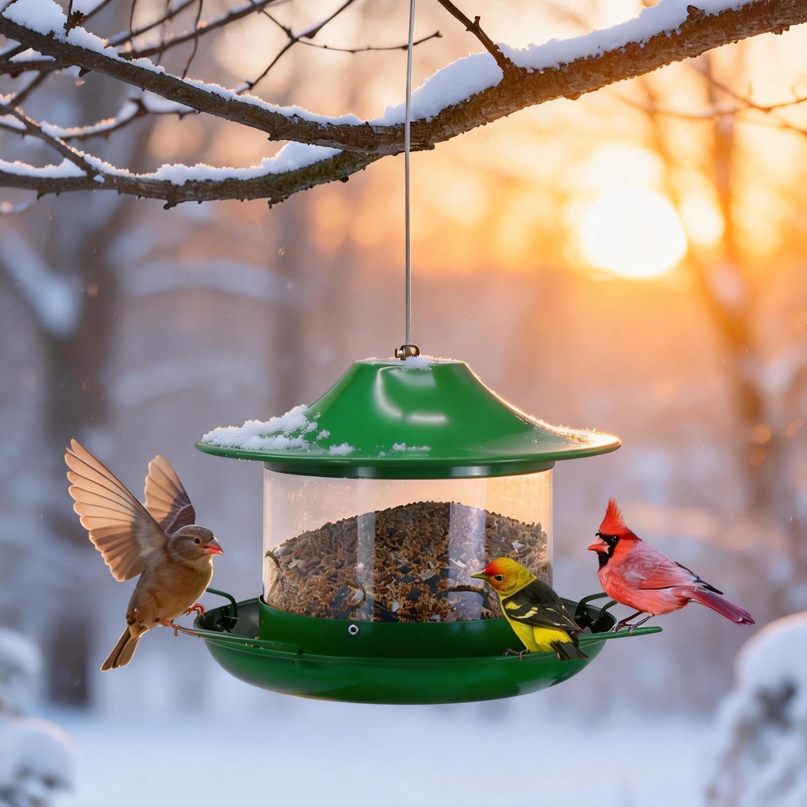 LAbyrent weatherproof design endures rain and snow for year-round birding.