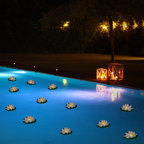 LACGO lotus petal design with green pad adds lifelike charm to water features.