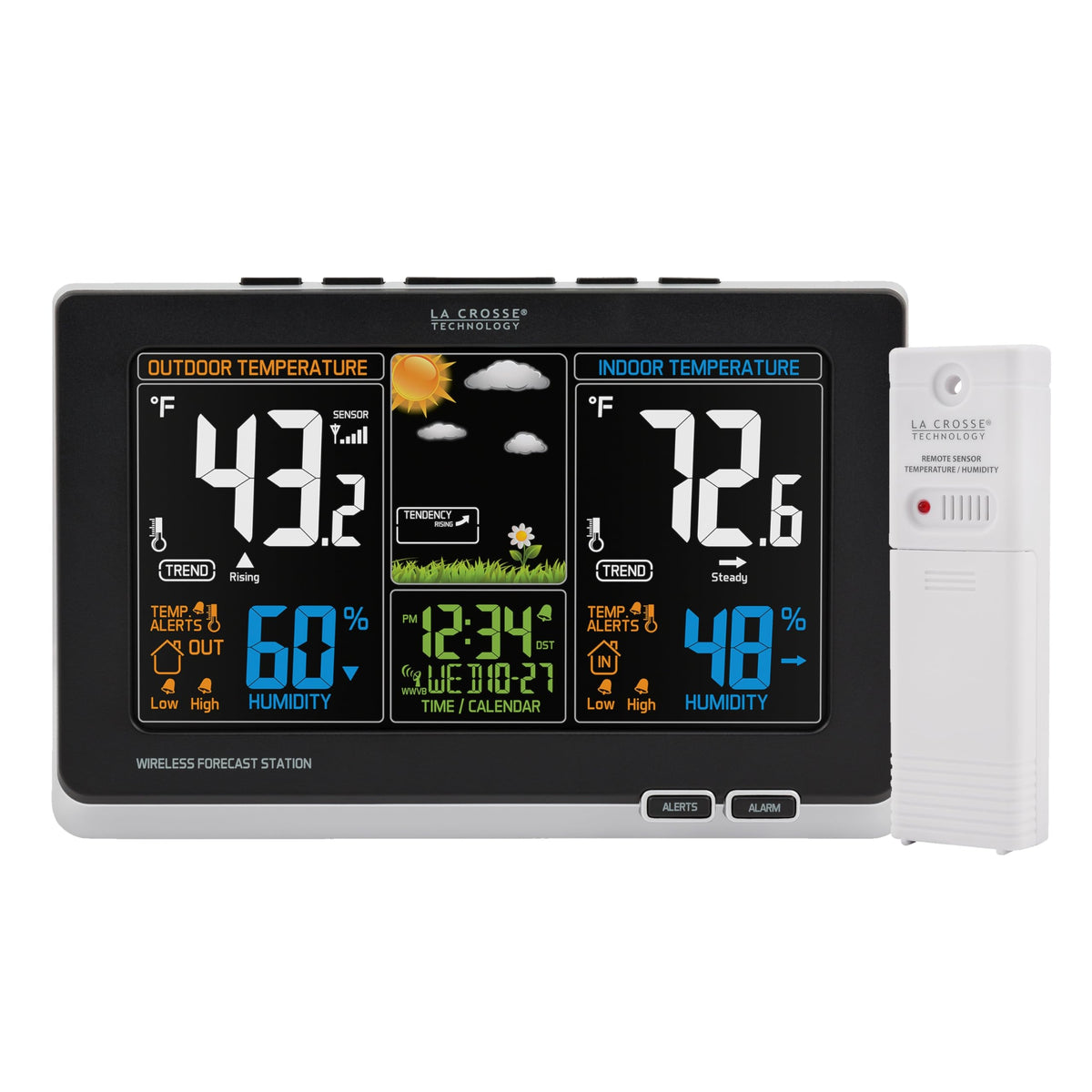 La Crosse Technology Advanced Weather Station front view with color display for quick readings