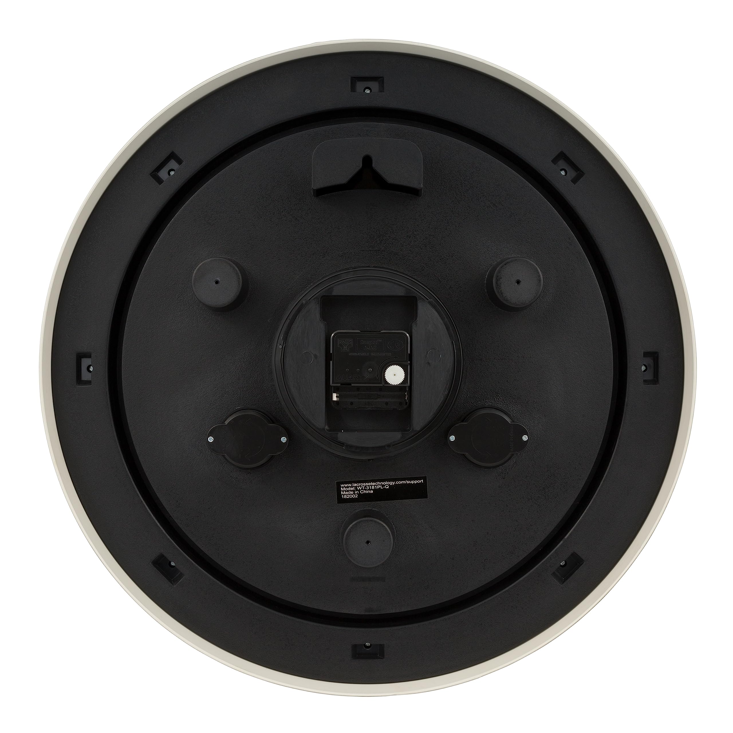 La Crosse Technology WT-3181PL-Q 18-inch dial framed in pewter for clear visibility.