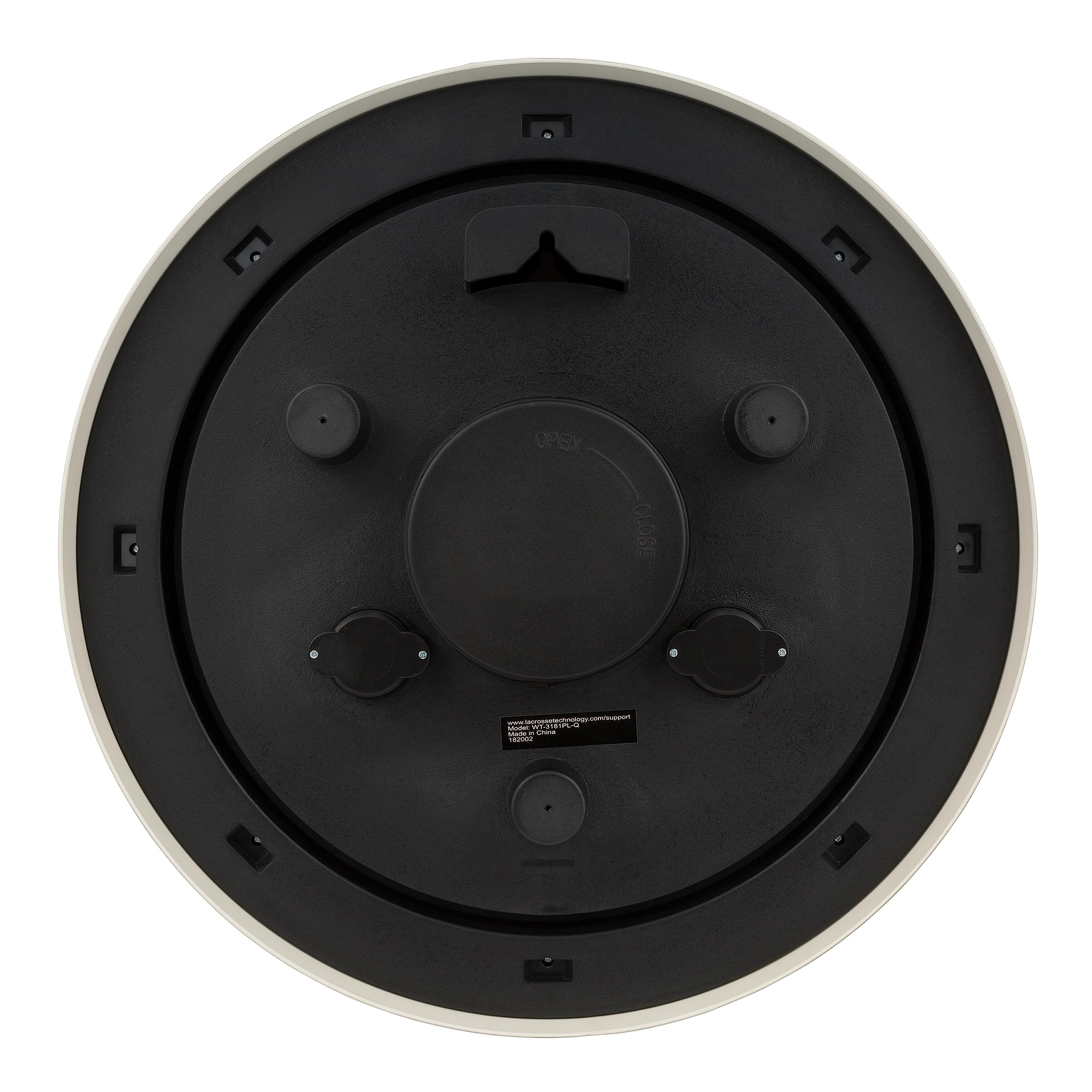 La Crosse Technology WT-3181PL-Q black metal hands complement the dark dial.