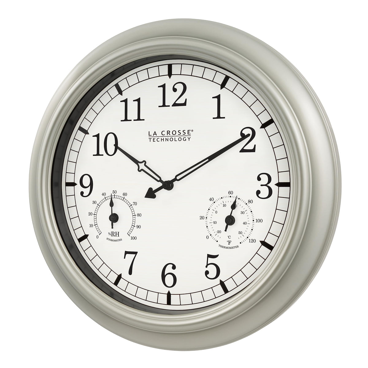 La Crosse Technology WT-3181PL-Q clock face detail with large numerals for easy viewing.