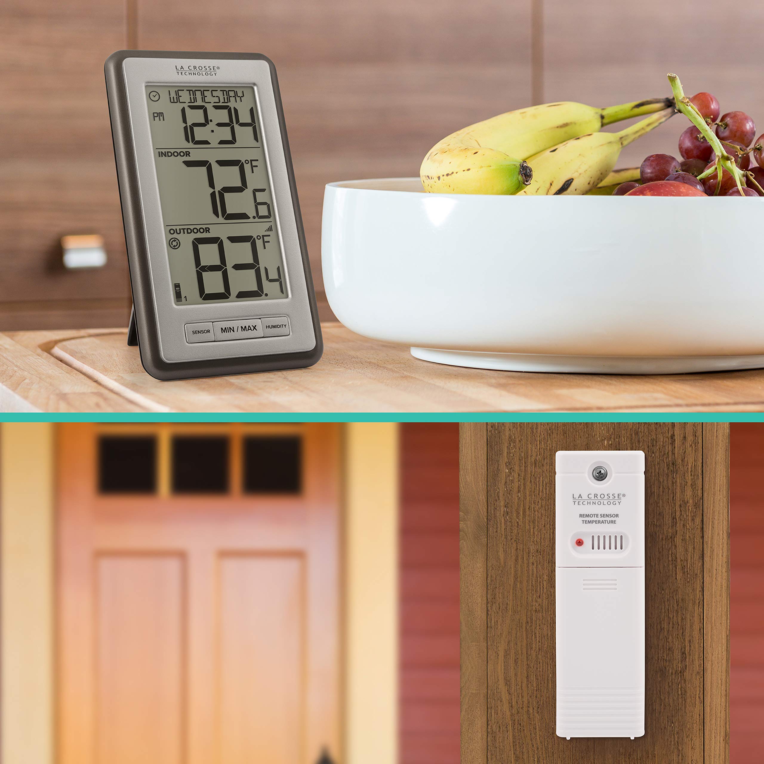 La Crosse WS-9160UV3 multilingual calendar and date formats for localized planning.