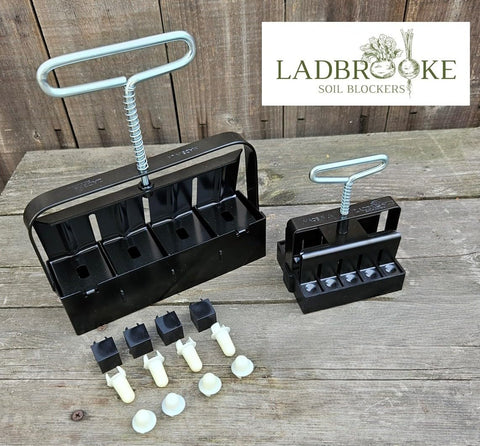 Ladbrooke Micro 20 soil blocker with durable steel build creates precise seed blocks