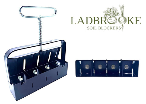 Ejection handle releasing blocks into a tray