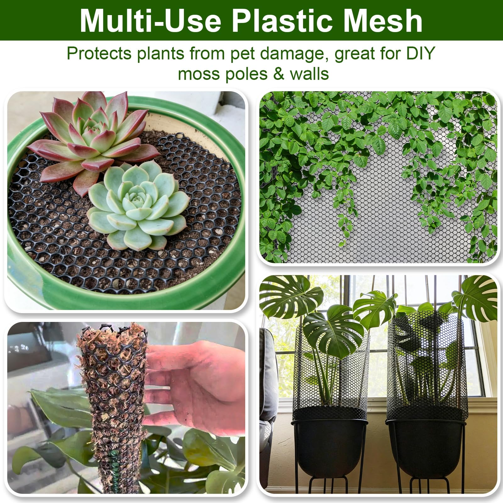 Laddatz durable plastic mesh withstands weather and general scrapes.