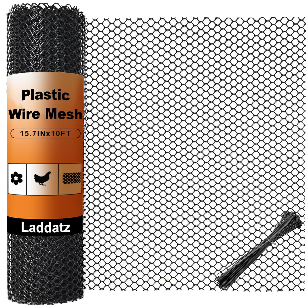 Laddatz plastic garden mesh roll protects plants while defining safe outdoor spaces.